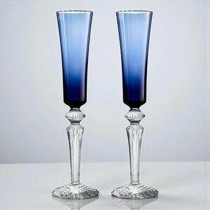 NWT/NIB Baccarat Mille Nuits Flutissimo Midnight Champagne Flutes